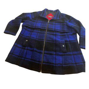 Pendleton women’s wool coat blue black plaid 3x